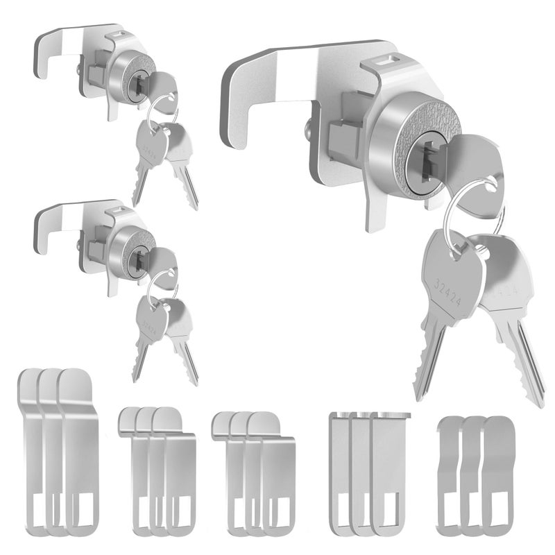 Yqwwda 3 Pcs Mailbox Lock, National L-1172C Mailbox Lock Replacement for C9100 Mailbox Key Lock with 3 Keys and C7120 Cam, Nickel Finish - Image 1